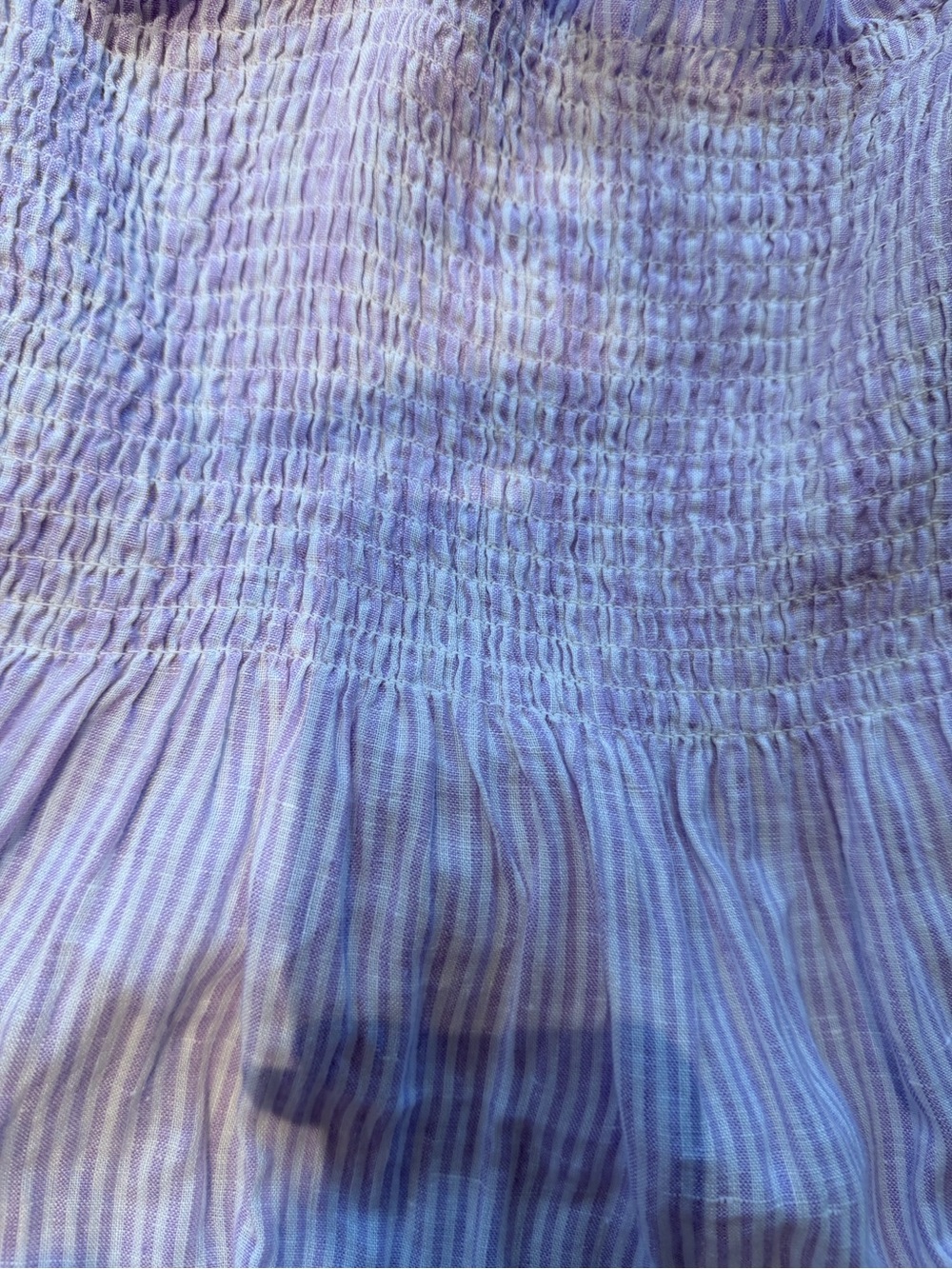 100% Linen Hill House Lavender Smocked Nap Dress sz small - Picture 8 of 8